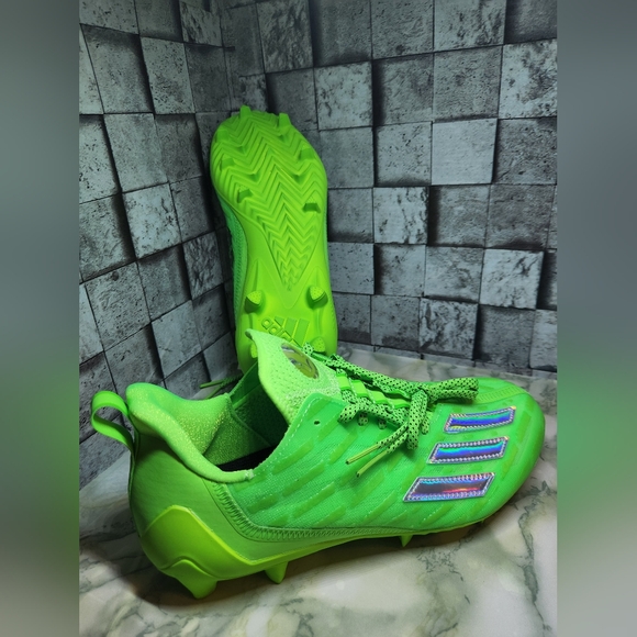 Adidas Adizero Cleats Team Solar Green Silver Size 10. - Picture 2 of 11